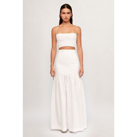 SWF Mottled Spaghetti Crop Top in Color: White Heat Size S NWT$259. - Picture 4 of 9